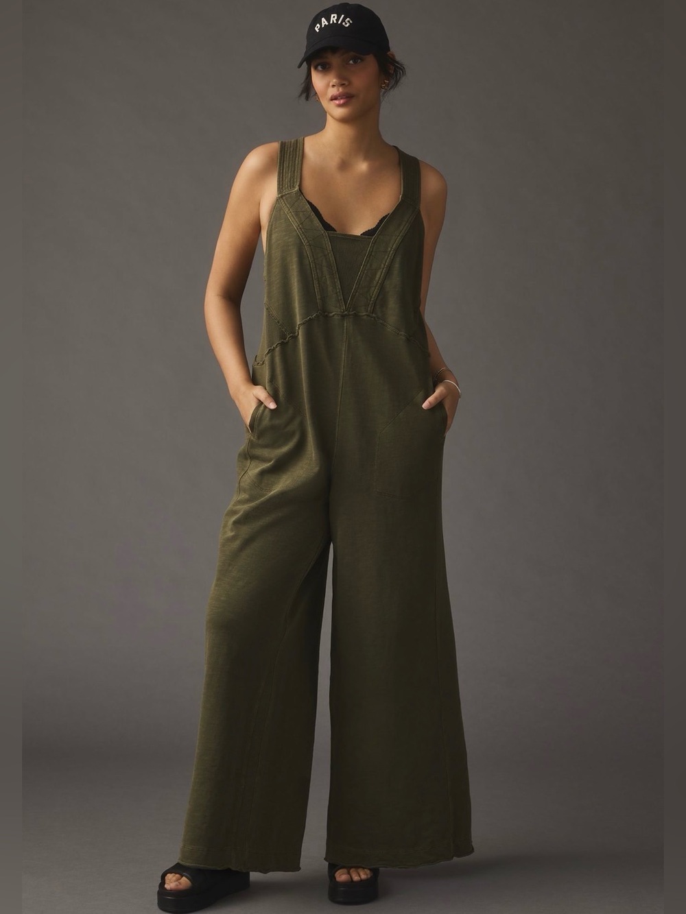 Daily Practice By Anthropology The Palmra Jumpsuit Olive - Size Medium